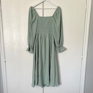 Sage Green Long Sleeve Dress